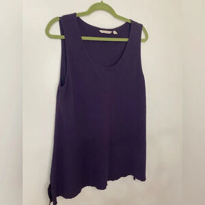 Soft Surroundings Blue Crinkle Texture  Tunic Top Sleeveless Size LG.